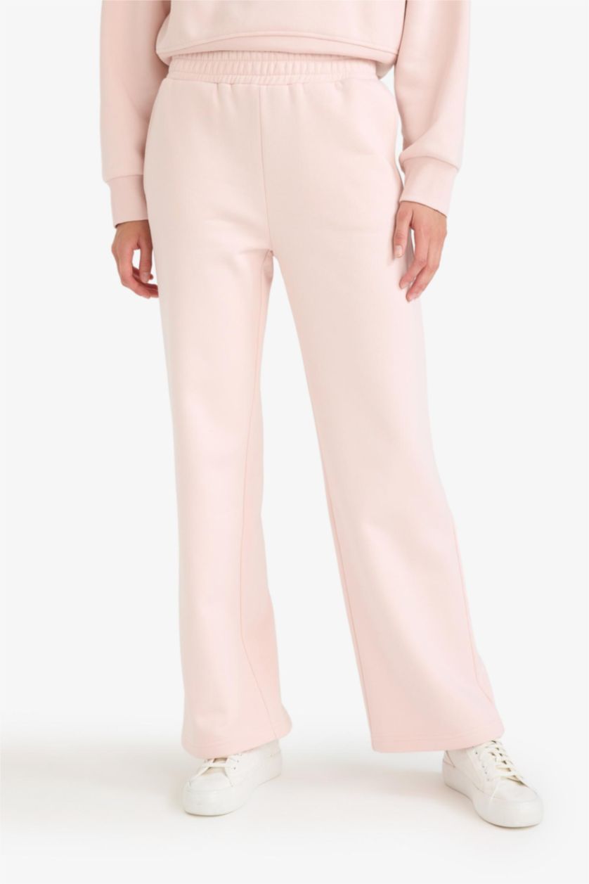 حريمي زهري فاتح بنطلون سادة بيزك تقيل قصة مستقيمة