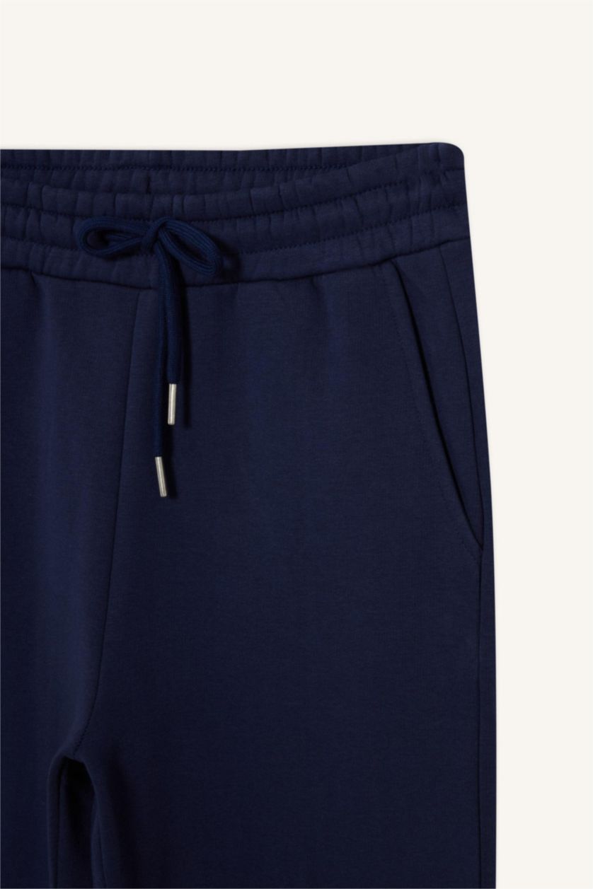 WOMAN NAVY Jogger Fit Thick Fabric Trousers