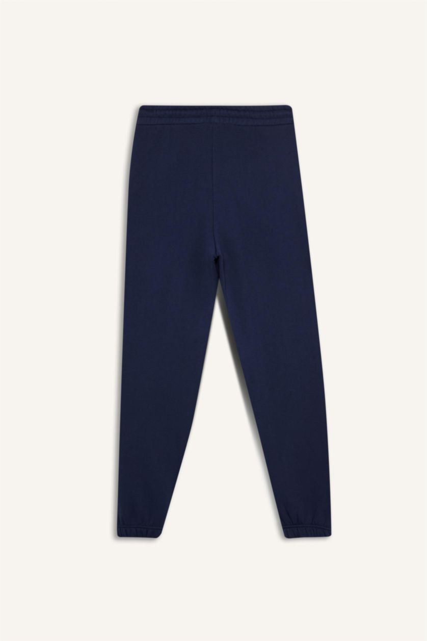 WOMAN NAVY Jogger Fit Thick Fabric Trousers