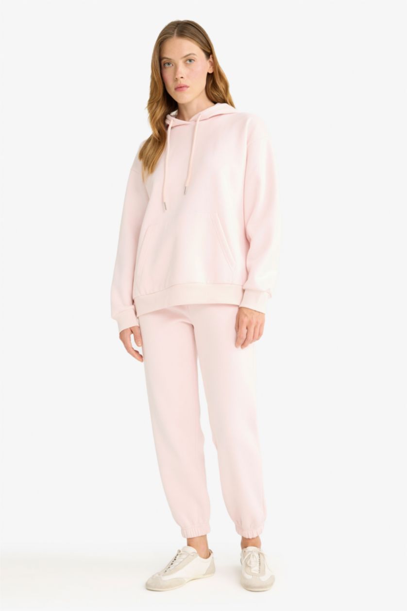 WOMAN Light Pink jogger Thick Sweatshirt Fabric Trousers