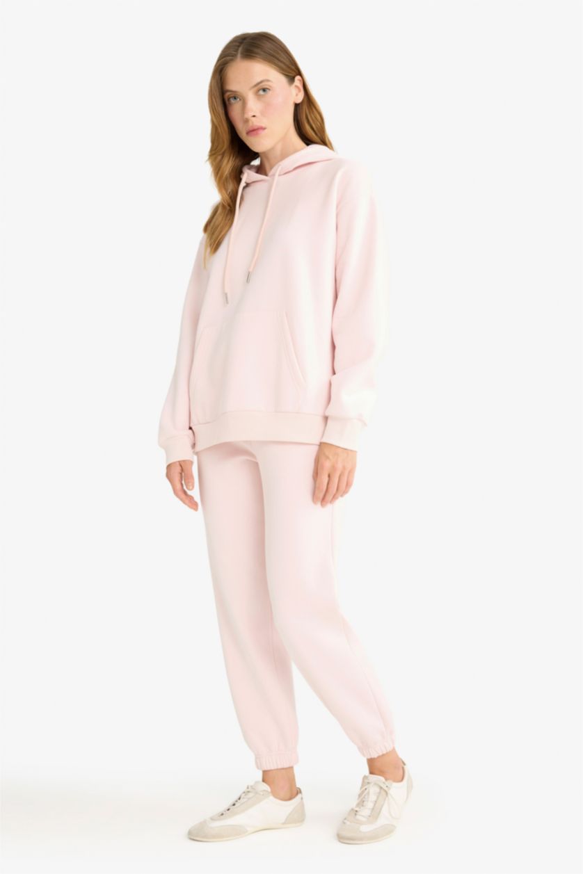 WOMAN Light Pink jogger Thick Sweatshirt Fabric Trousers