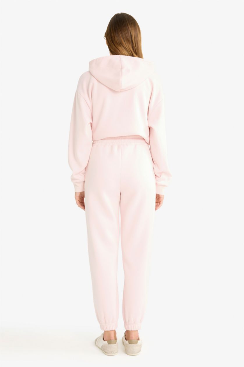 WOMAN Light Pink jogger Thick Sweatshirt Fabric Trousers