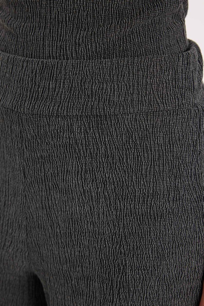 Kadın Antrasit Wide Leg Bürümcük Pantolon