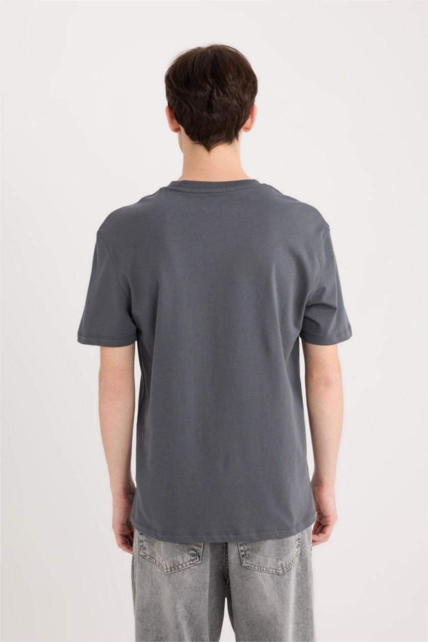 رجال أنثرا تيشيرت نص ردن قصة عادية بياخة مستديرة