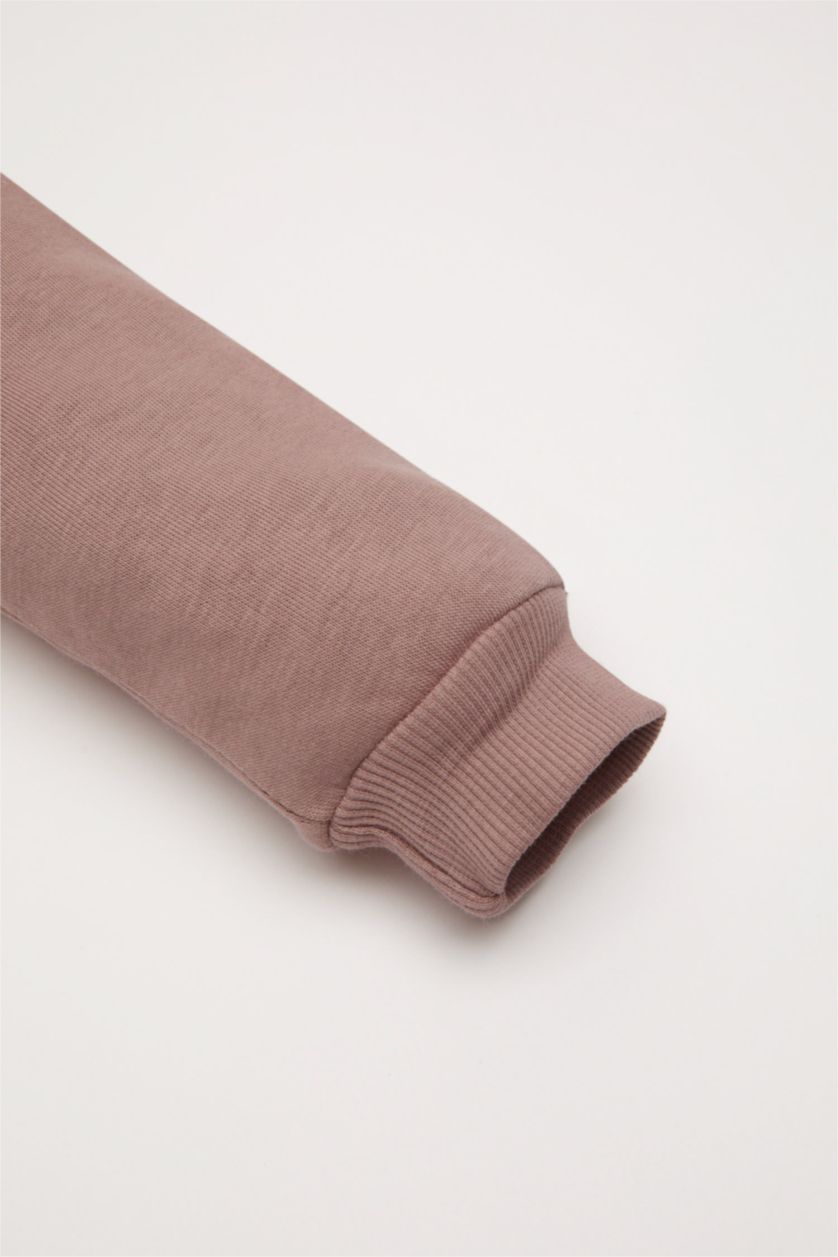 طفلة صغيرة وردي طقم بيبي بناتي سويت شيرت وسويت بانتس تقيل - قطعتين