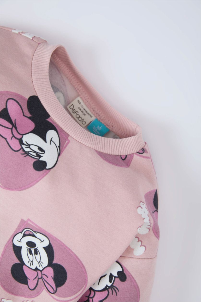 BÉBÉ FILLE Violet Ensemble Sweatshirt à col rond imprimé et Jogging Disney Mickey & Minnie pour bébé fille
