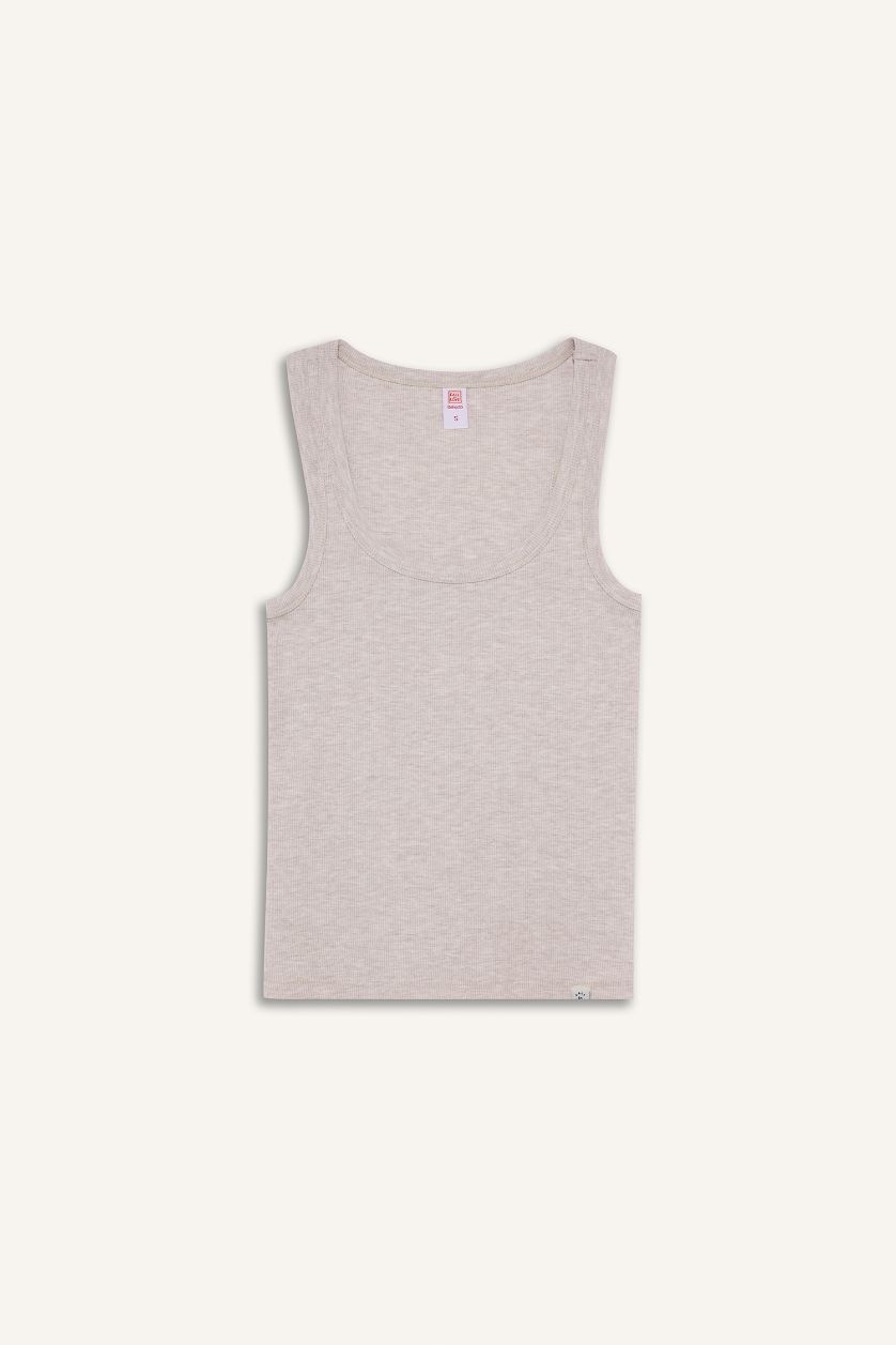 Kadın Açık Kahve Melanj Ribana Atlet