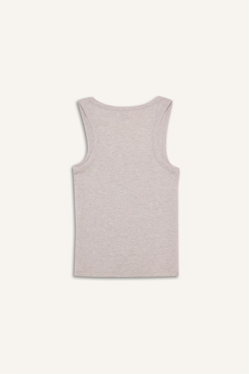 Kadın Açık Kahve Melanj Ribana Atlet