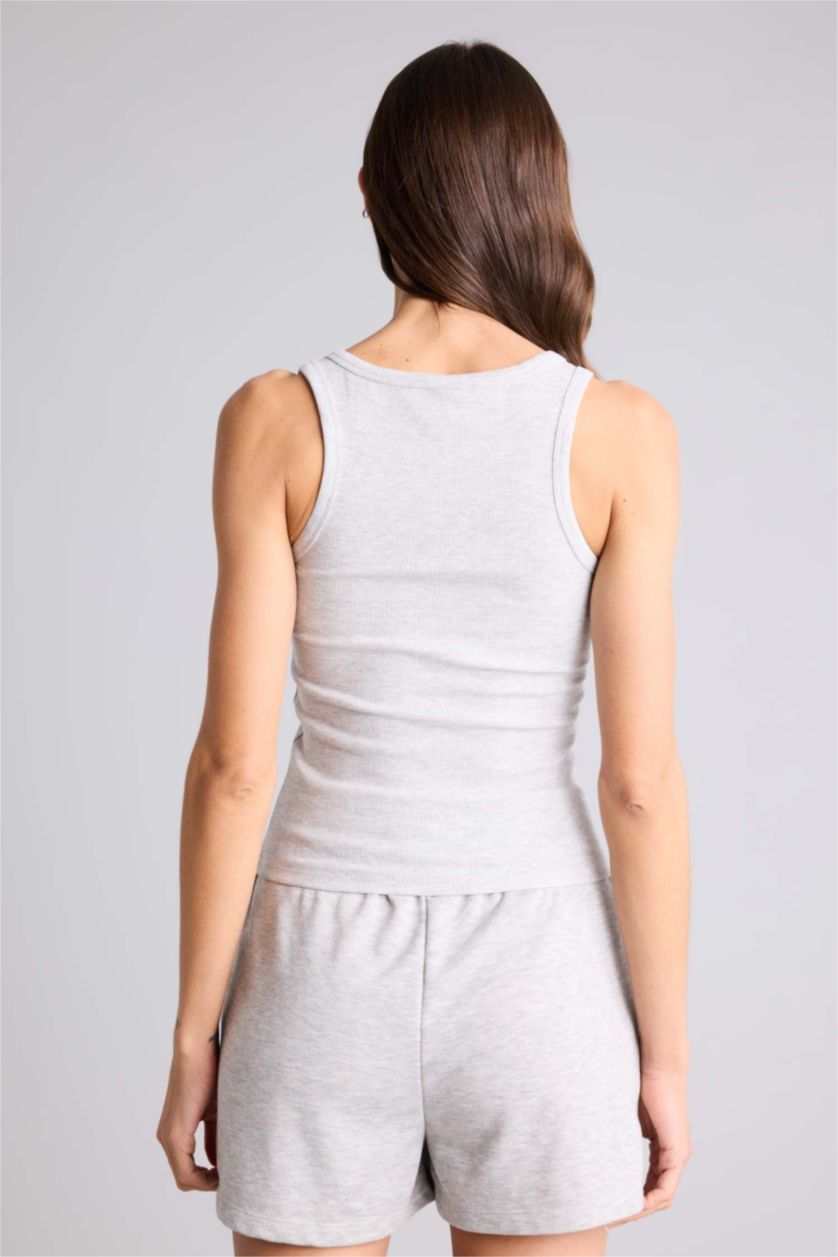 حريمي ميلانج رمادي تانك توب مضلع