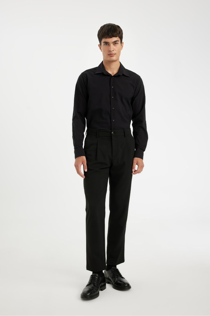 Ерлер қара заманауи пішім Ұзын жеңді көйлек