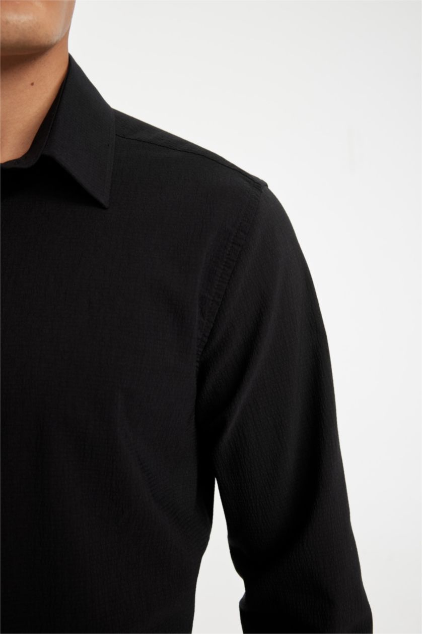 Ерлер қара заманауи пішім Ұзын жеңді көйлек