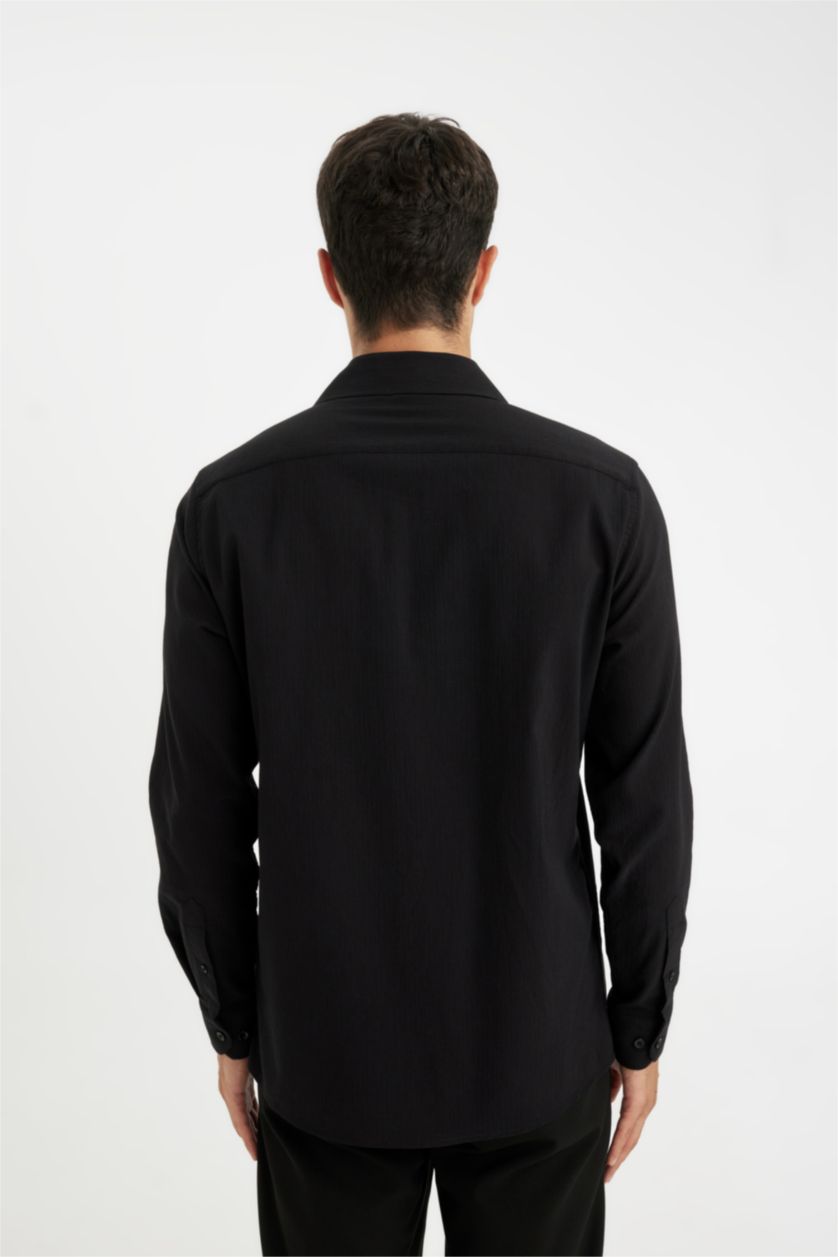 Ерлер қара заманауи пішім Ұзын жеңді көйлек