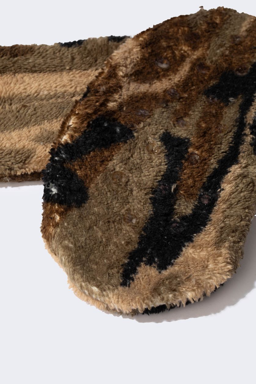 Erkek Haki Erkek Düz Taban Pelüş Ev Patiği