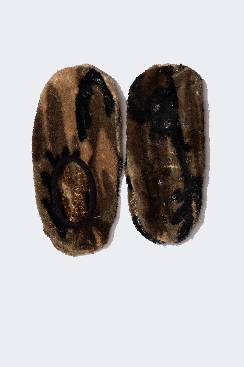 Erkek Haki Erkek Düz Taban Pelüş Ev Patiği