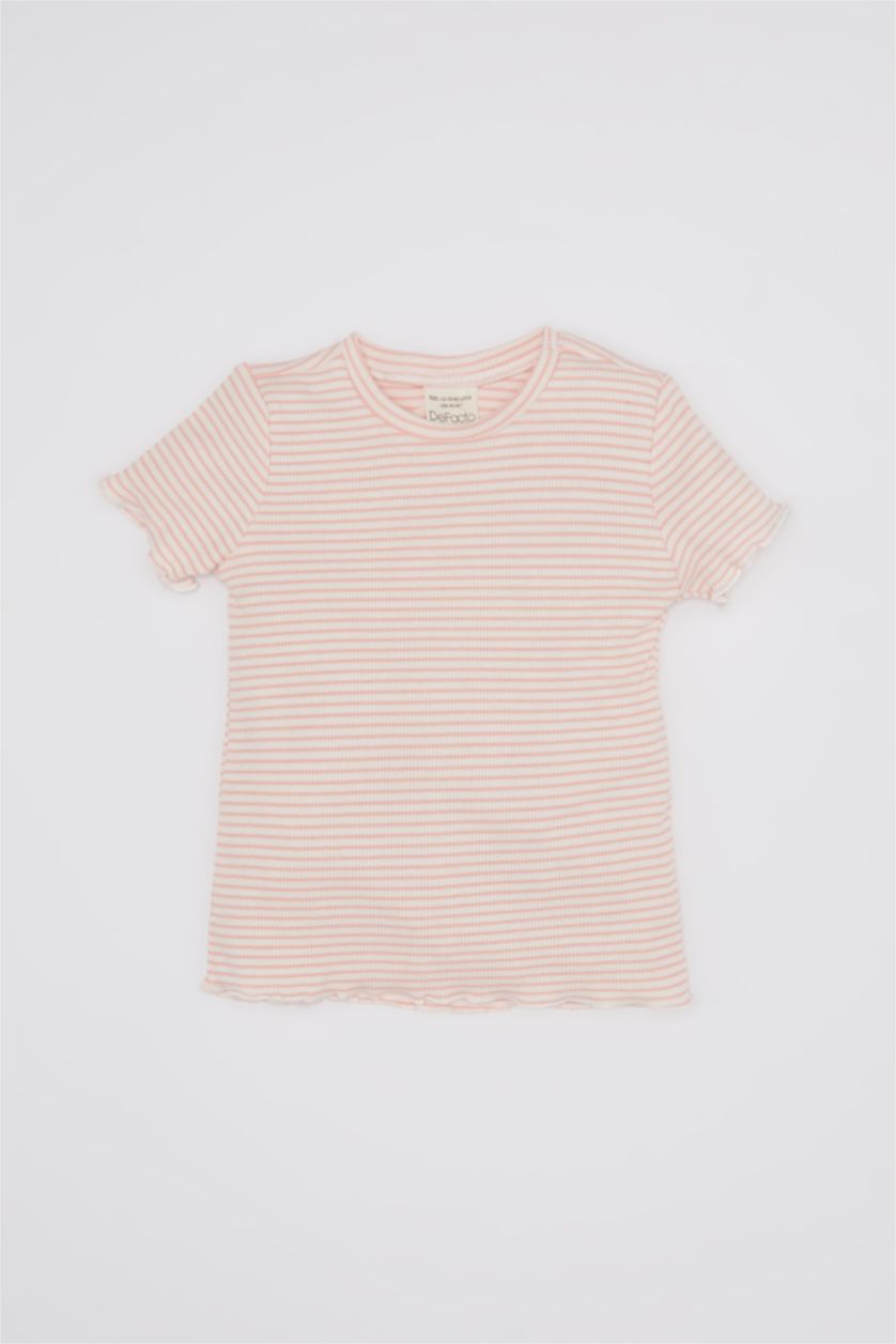Baby Girl Pink Baby Girl Striped Ribbed Camisole T-Shirt