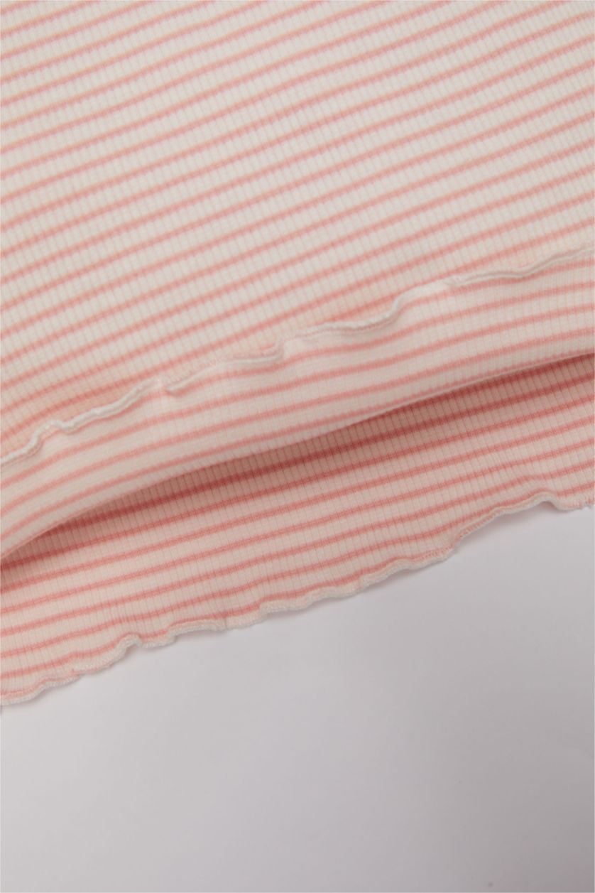 Baby Girl Pink Baby Girl Striped Ribbed Camisole T-Shirt