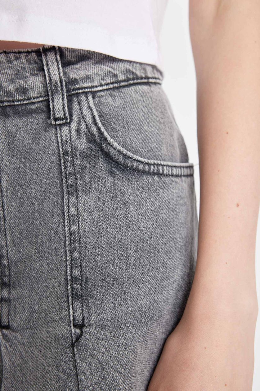 WOMAN Black Fashion Fit Denim Mini Skirt