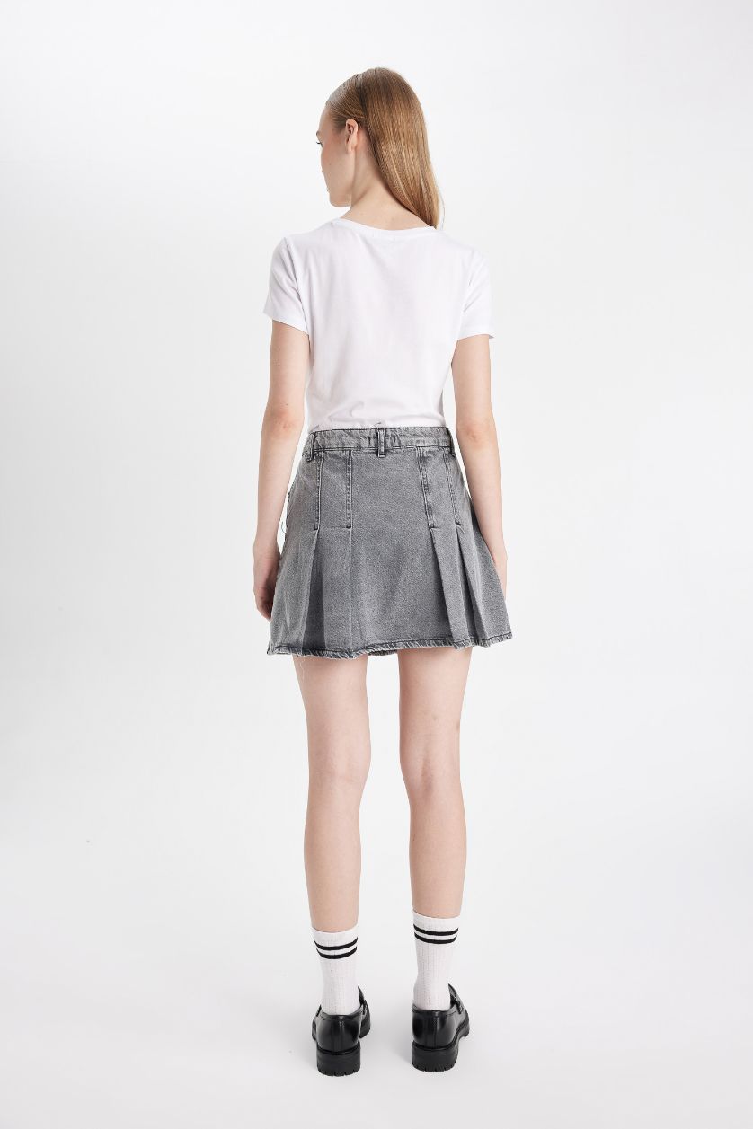 WOMAN Black Fashion Fit Denim Mini Skirt