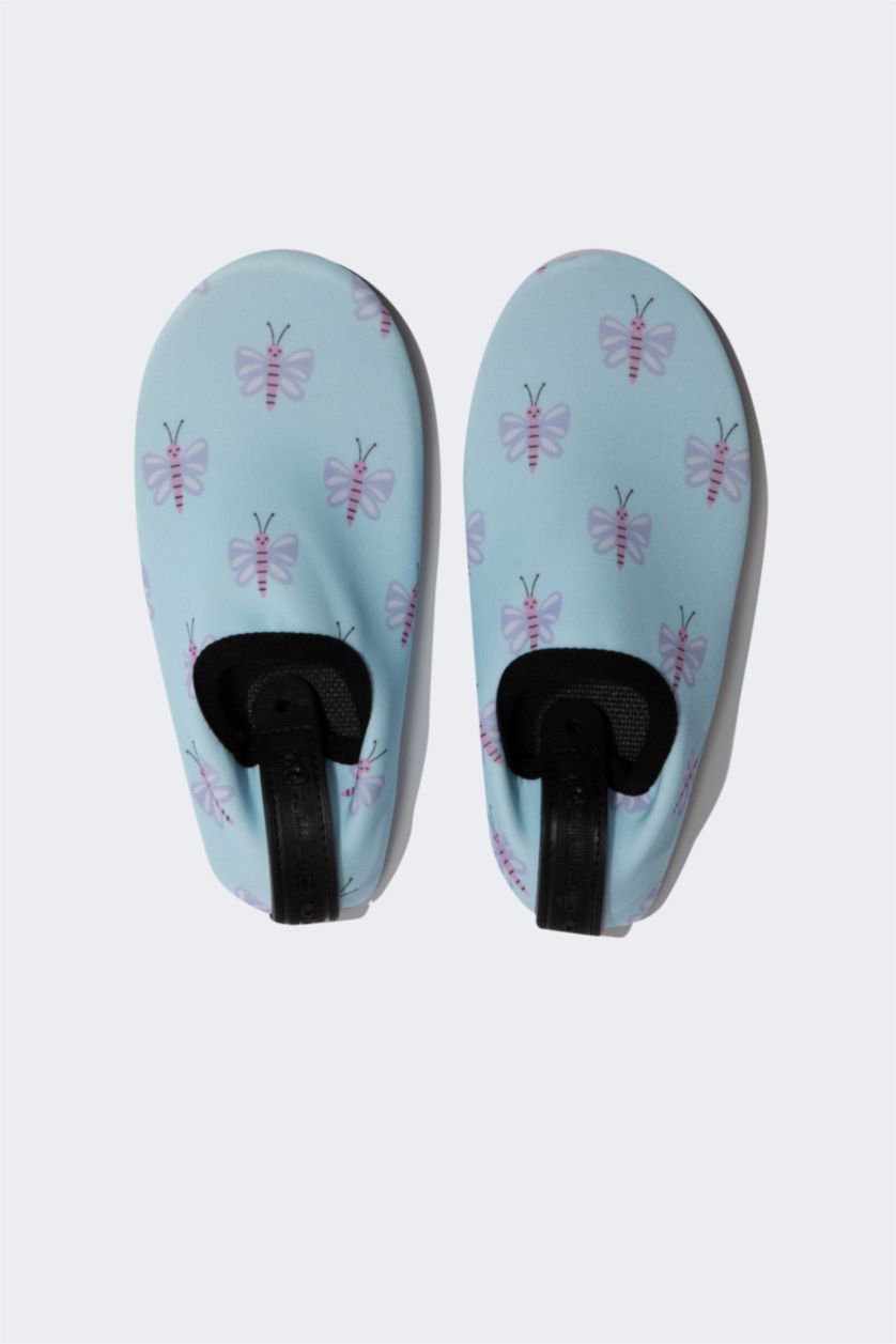 GIRLS & TEENS Light Blue Girl Printed Sea Shoes