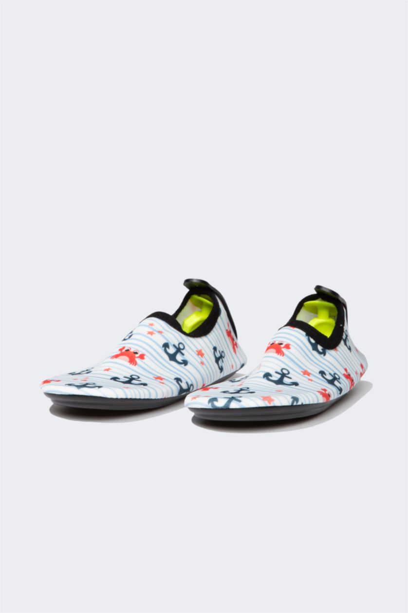 أولاد أزرق فاتح حذاء بحر ولادي بكعب مسطح