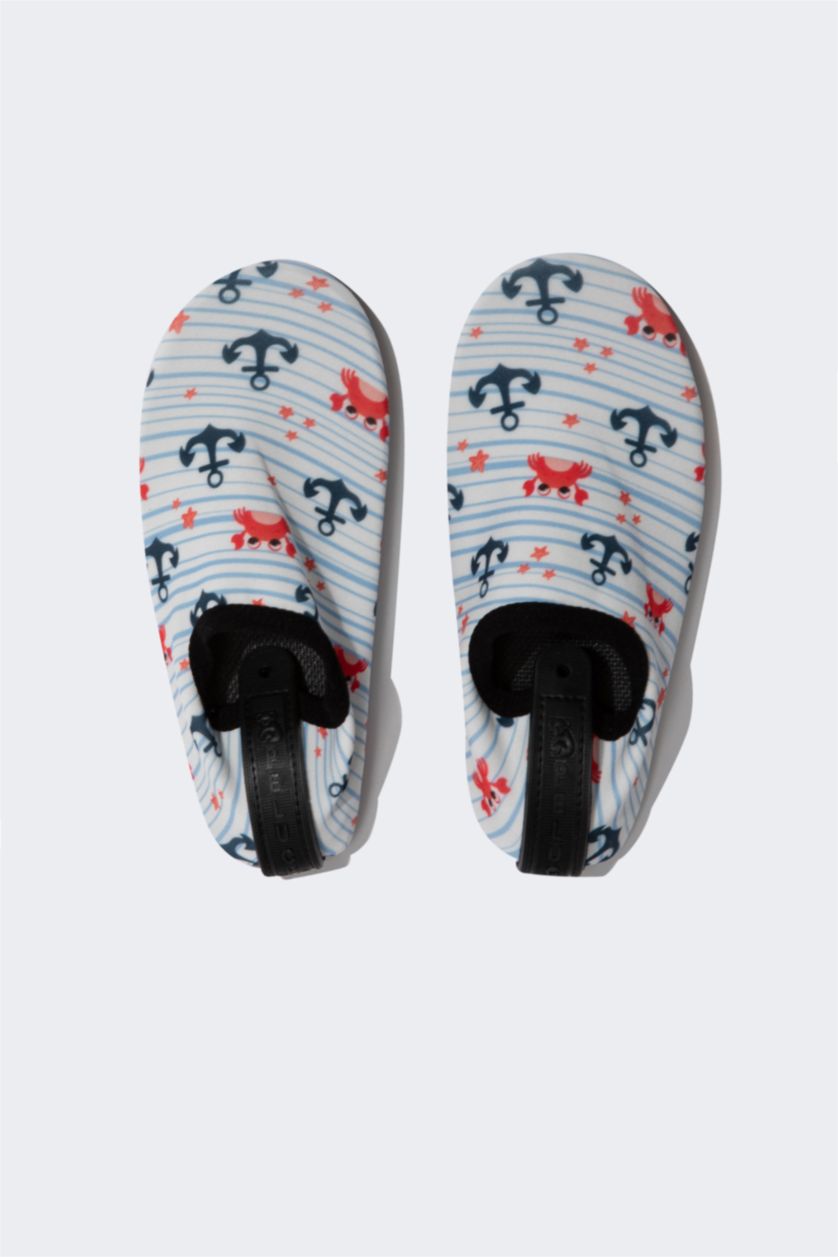 أولاد أزرق فاتح حذاء بحر ولادي بكعب مسطح