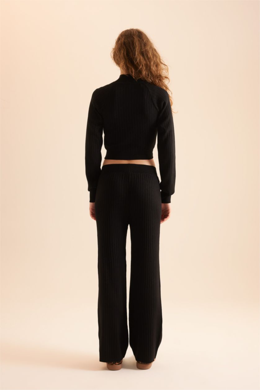 Kadın Siyah Fitted 2'li Ribana Takım