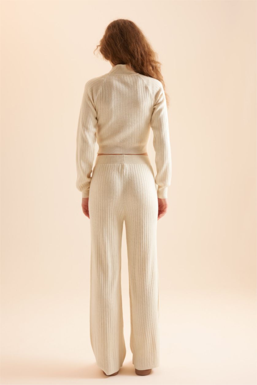 Kadın Ekru Fitted 2'li Ribana Takım