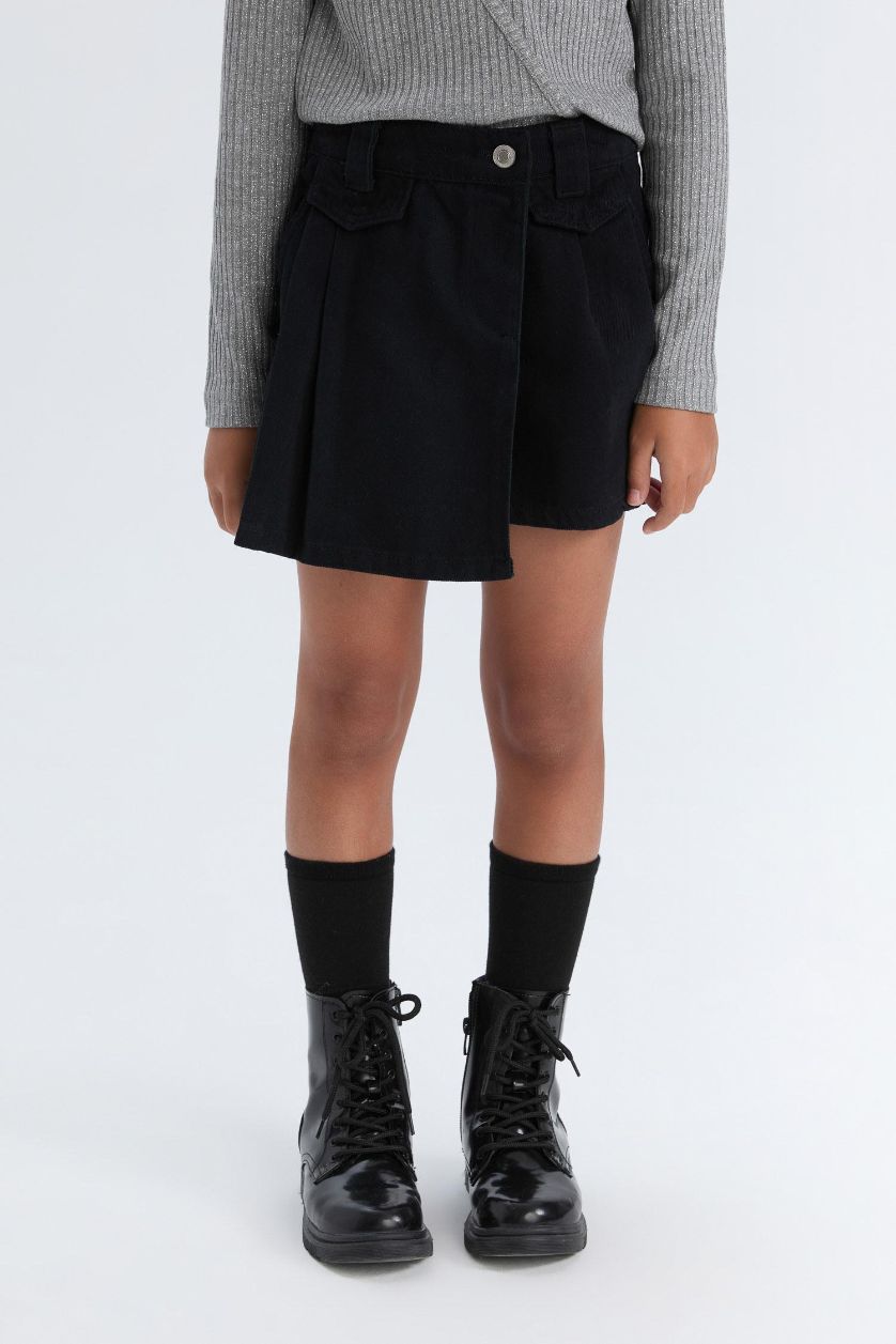 FILLES Noir Jupe short en Gabardine pour fille