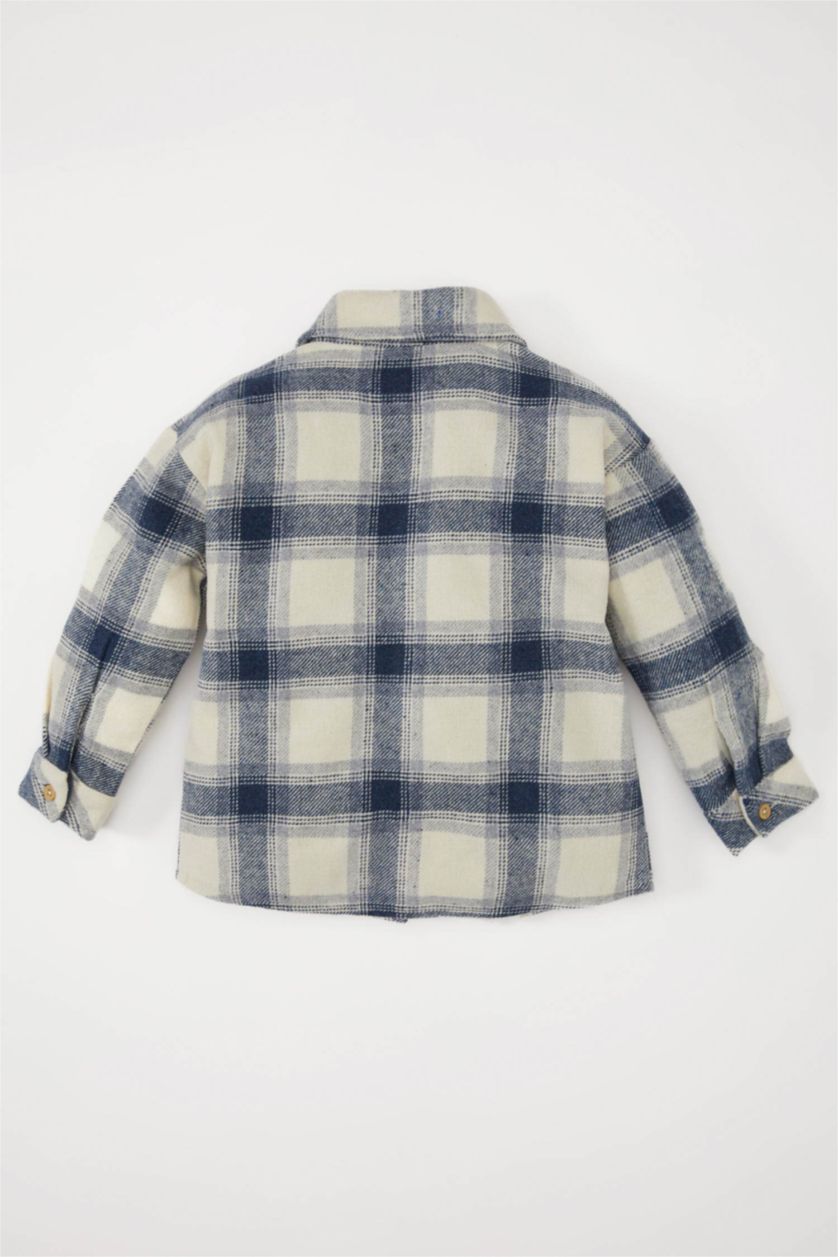 BABY BOY NAVY Baby Boy Flannel Plaid Long Sleeve Shirt