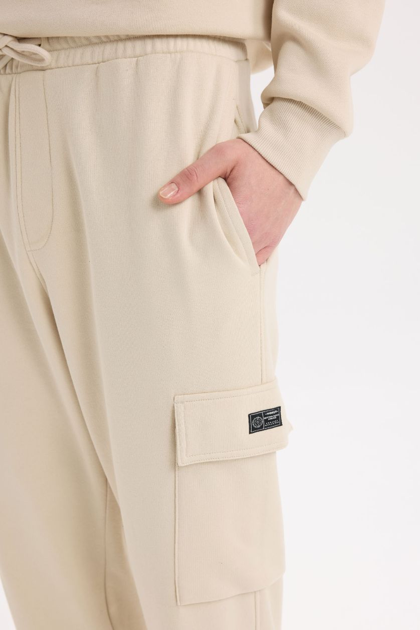 رجالي بيج بنطلون سويت بانتس كارجو قصة عادية بجيب بأستك من تحت