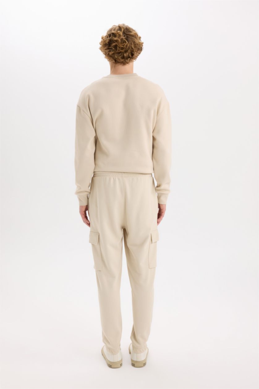 رجالي بيج بنطلون سويت بانتس كارجو قصة عادية بجيب بأستك من تحت