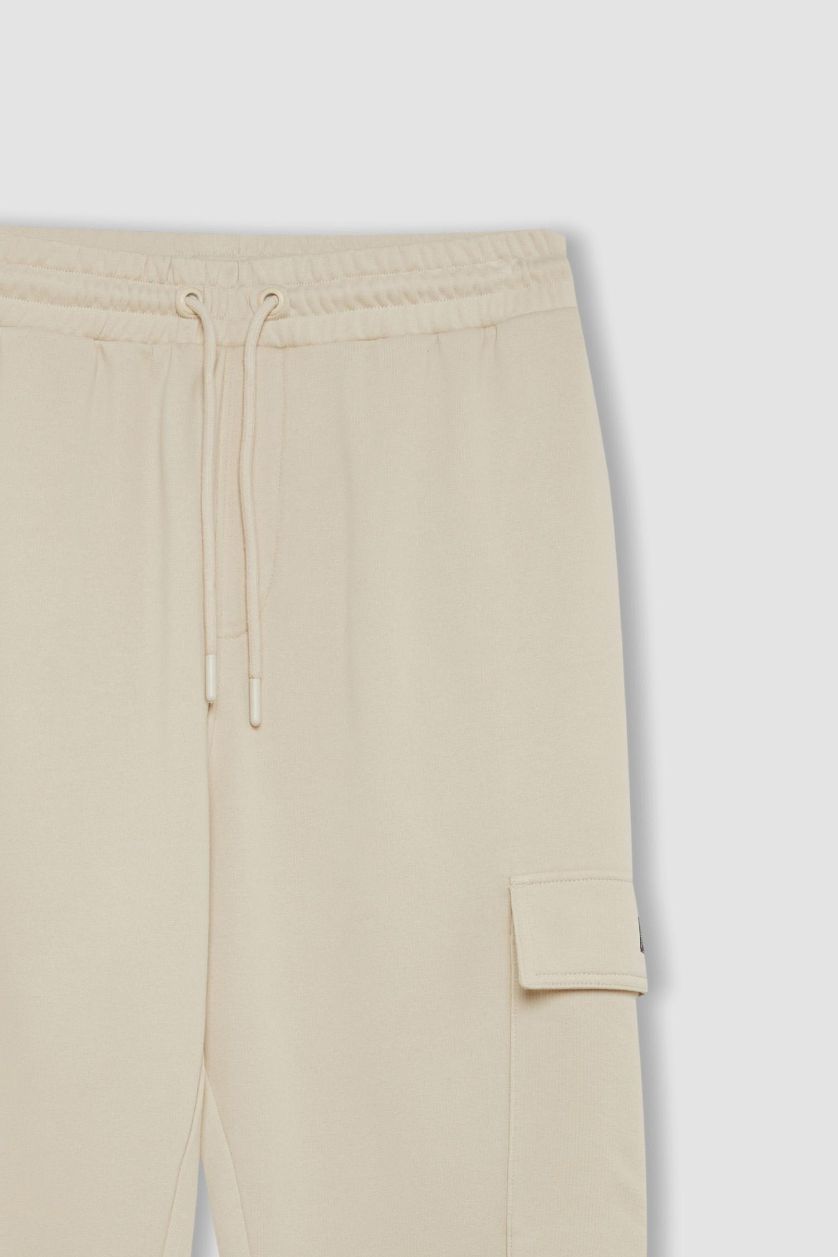 رجالي بيج بنطلون سويت بانتس كارجو قصة عادية بجيب بأستك من تحت