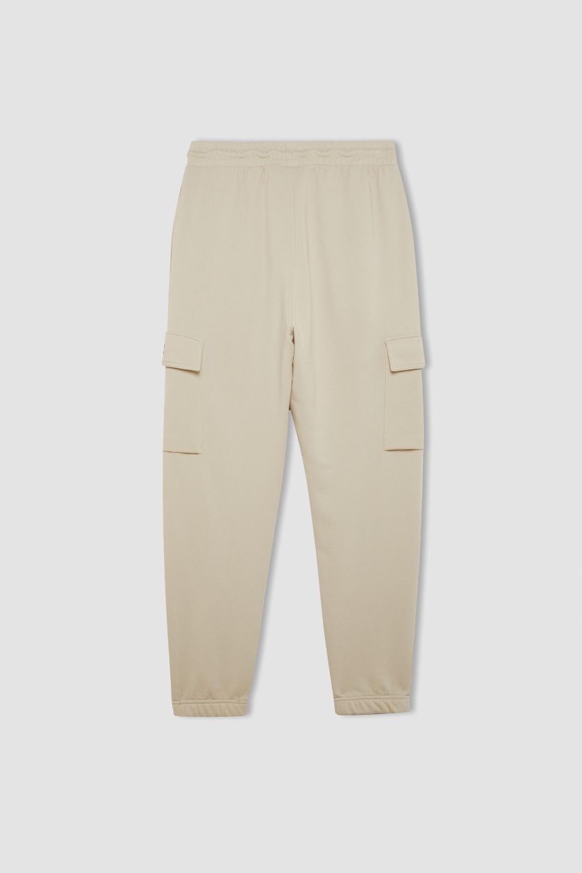 رجالي بيج بنطلون سويت بانتس كارجو قصة عادية بجيب بأستك من تحت