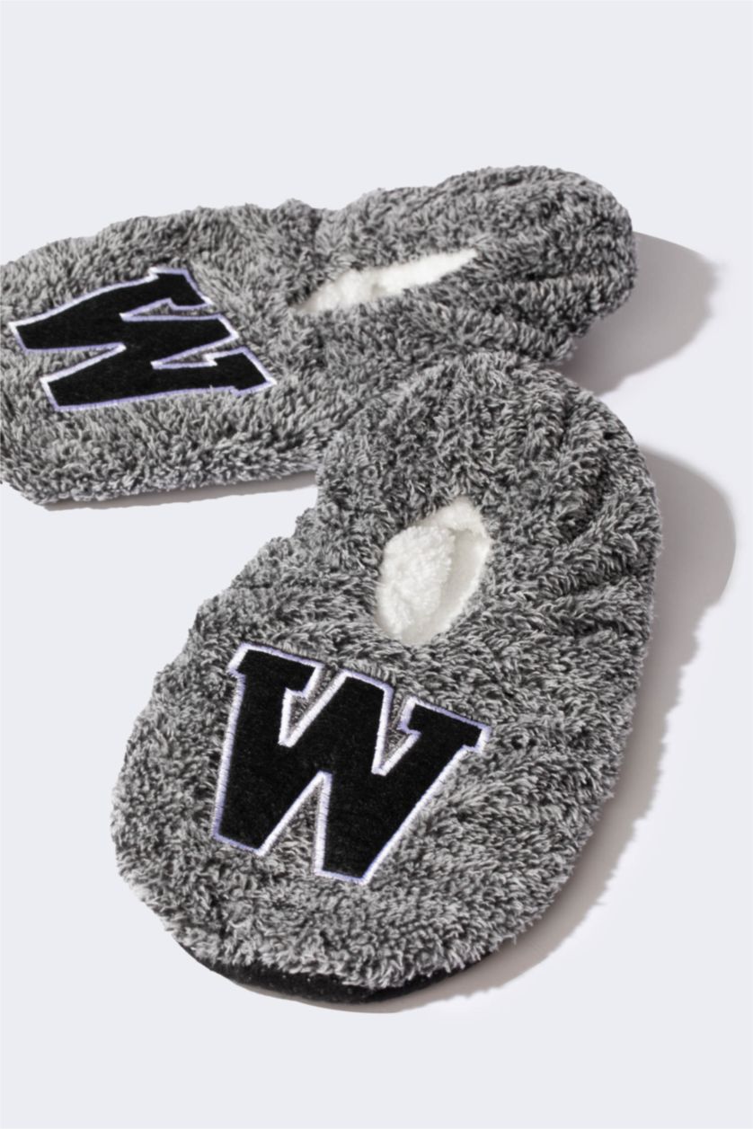 MAN Grey Melange Man Flat Sole Plush Home Slippers