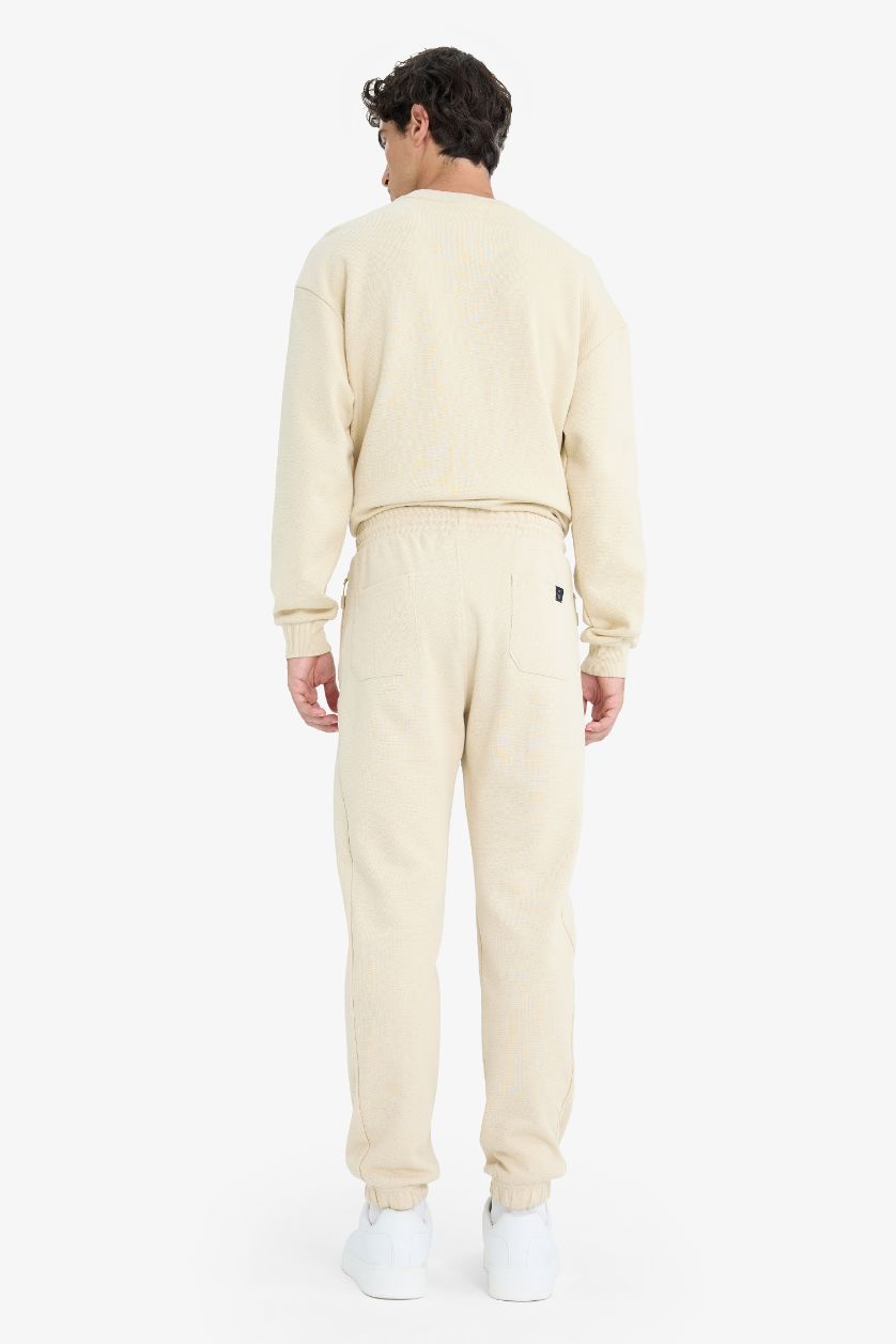 رجالي بيج بنطلون سويت بانتس بيكيه سليم فيت بجيب