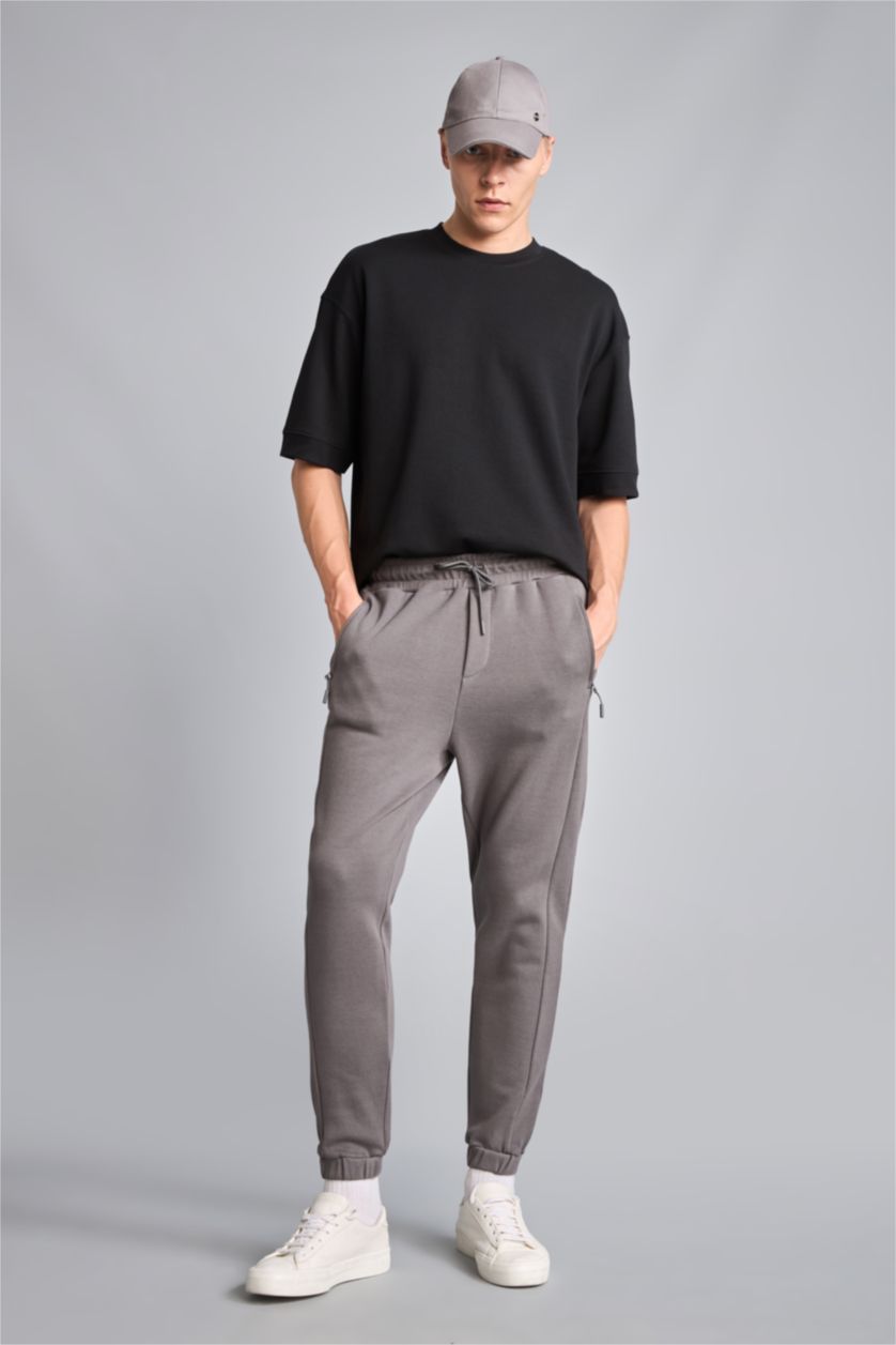 Мужчины Серый Брюки пике Slim Fit