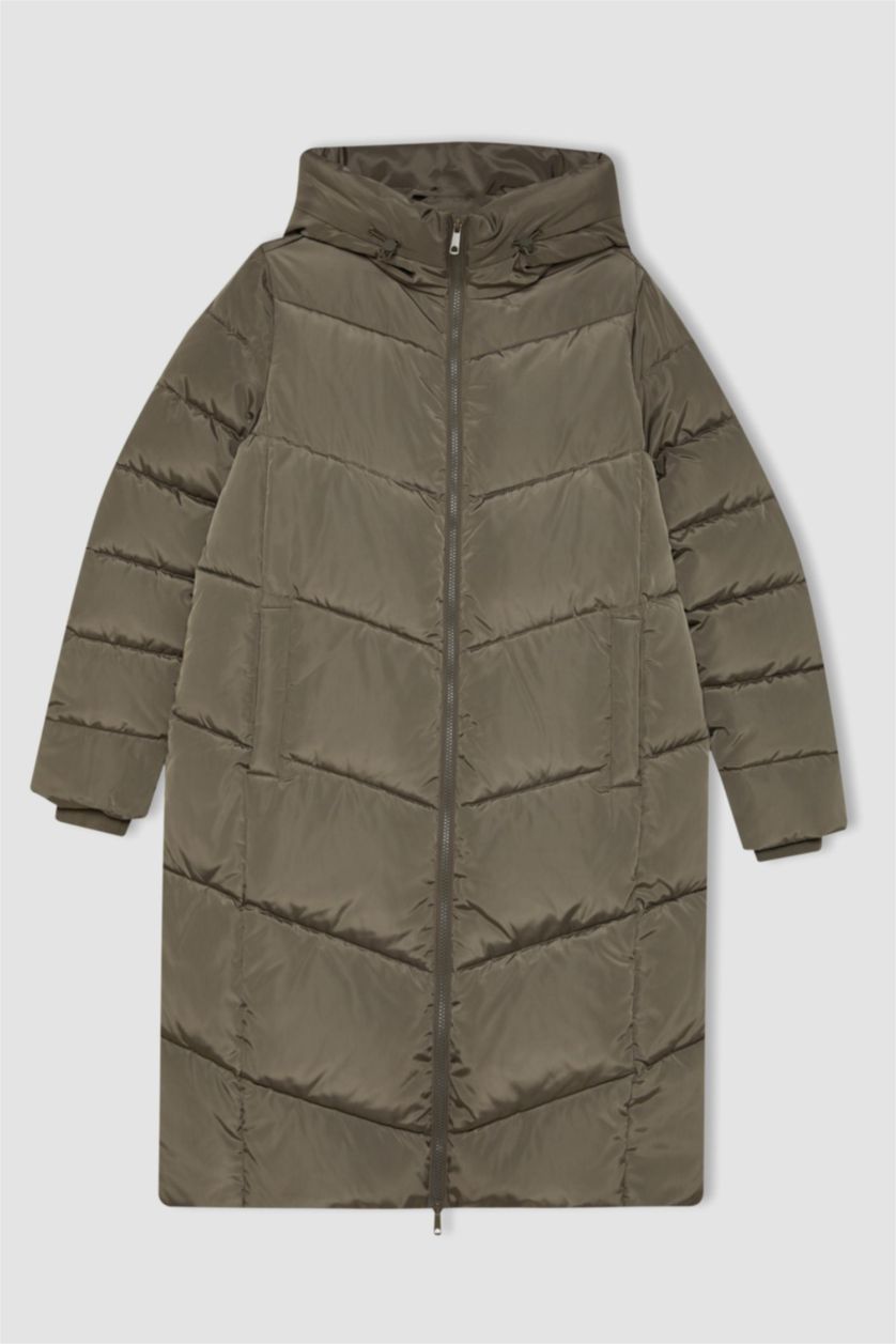 Женщины Хаки Куртка водоотталкивающая стандартного кроя с капюшоном