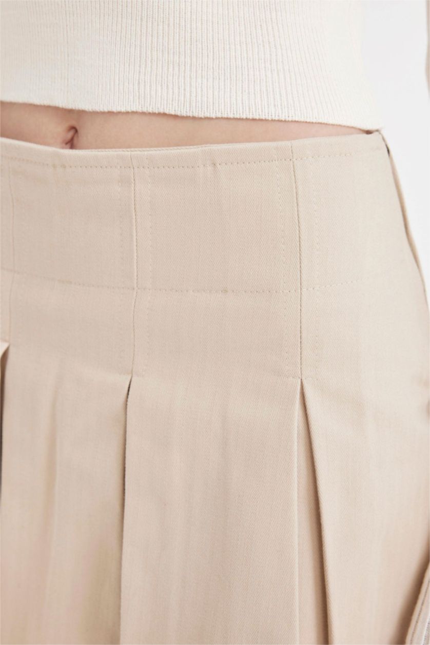 حريمي حجري فاتح جيبة قصيرة بليسيه جبردين بخصر عادي