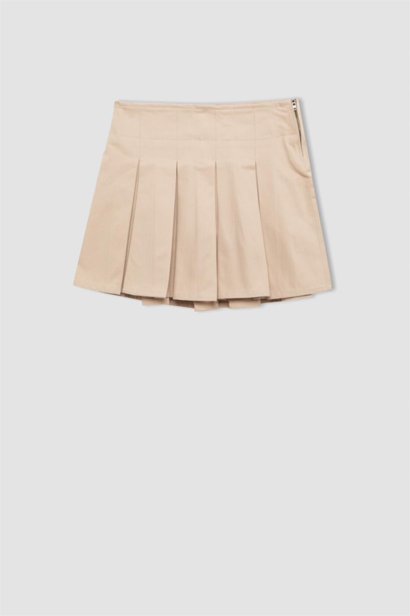 حريمي حجري فاتح جيبة قصيرة بليسيه جبردين بخصر عادي