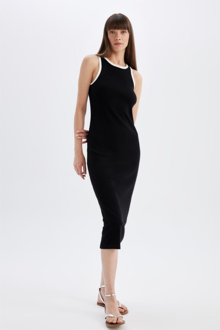 FEMME Noir Robe longue moulante sans anches