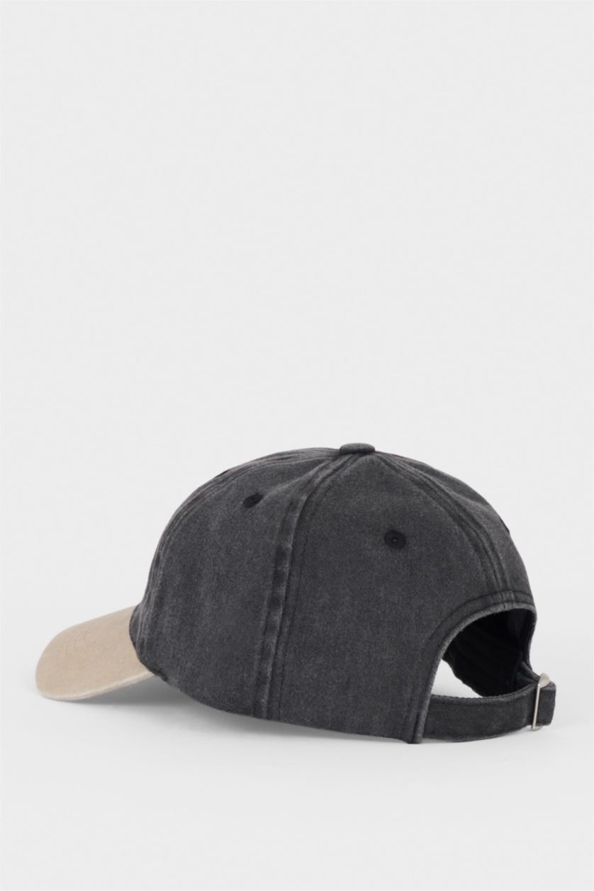 Erkek Çocuk - Genç Erkek Siyah Nakışlı Jean Cap Şapka Erkek Çocuk