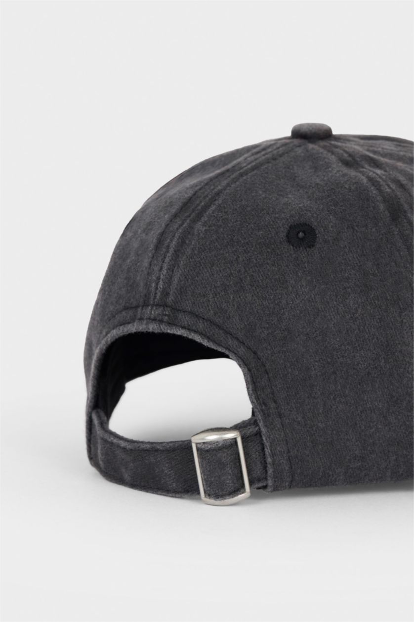 Erkek Çocuk - Genç Erkek Siyah Nakışlı Jean Cap Şapka Erkek Çocuk