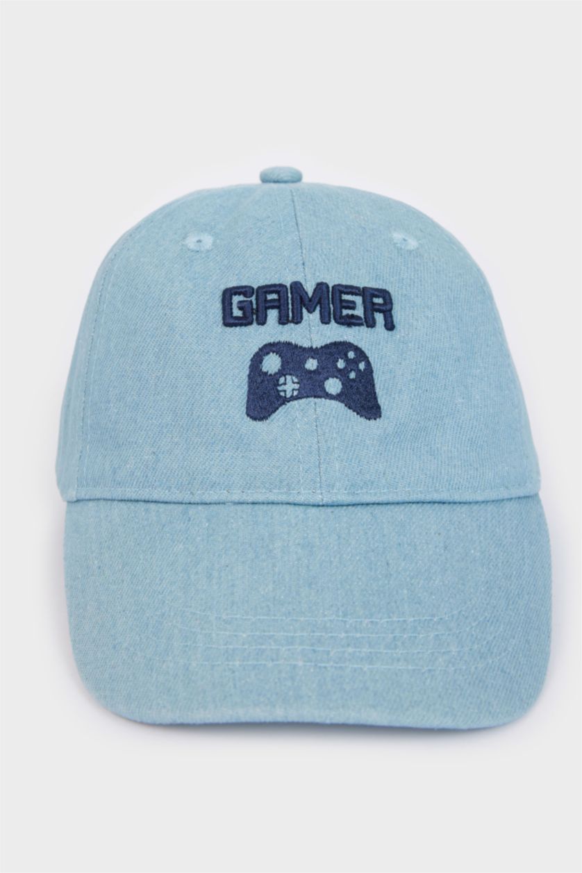 أولاد أزرق قبعة كاب جينز تطريز