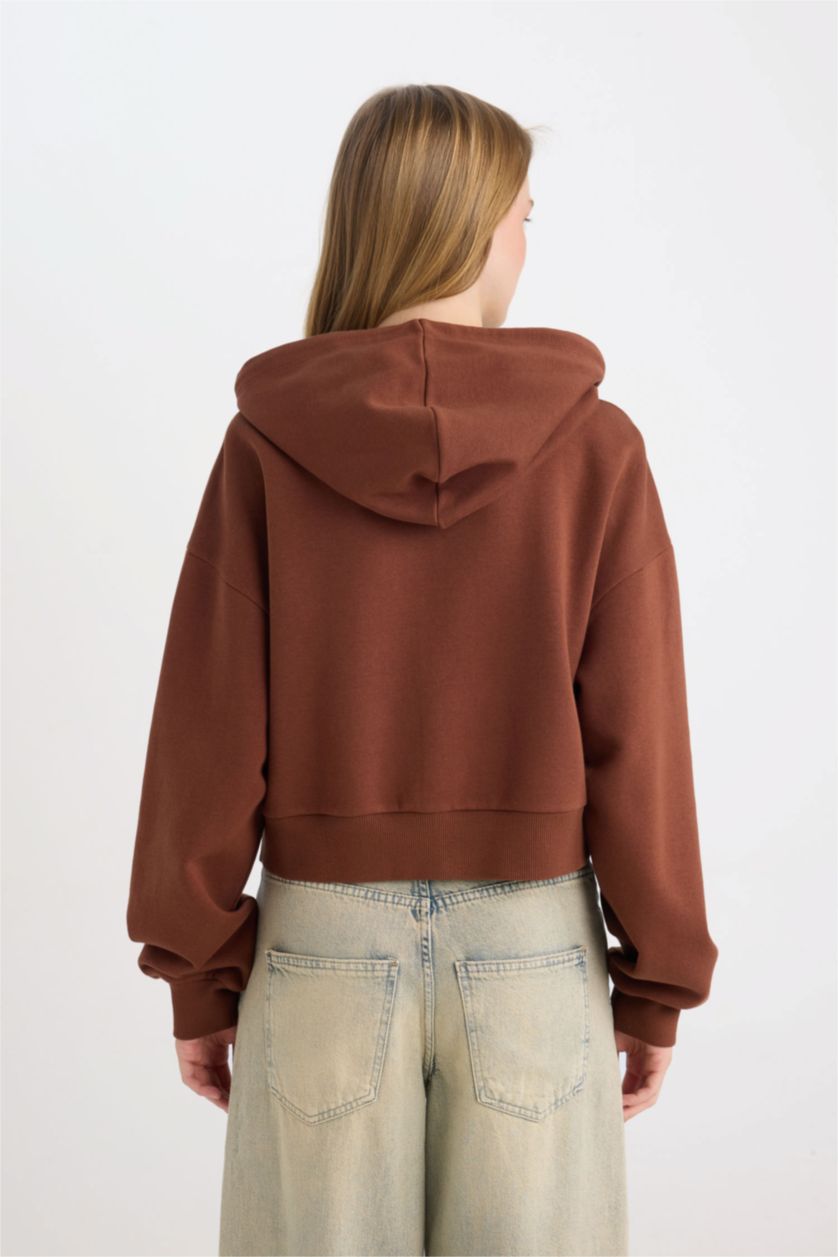 Әйелдерге Қоңыр Coool бос пішім бас киімді 3 иірілген жіп Кардиган