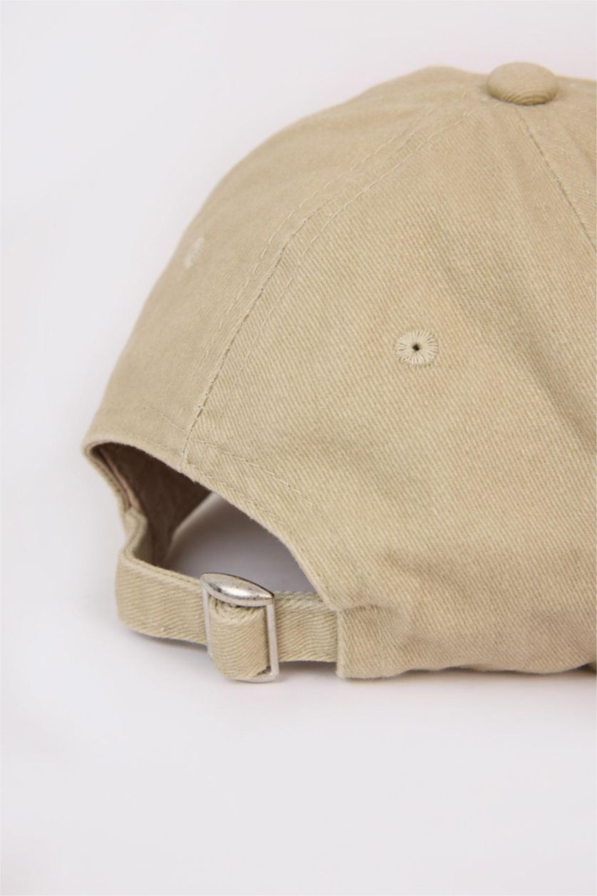 بنات بيج قبعة كاب قطن تطريز