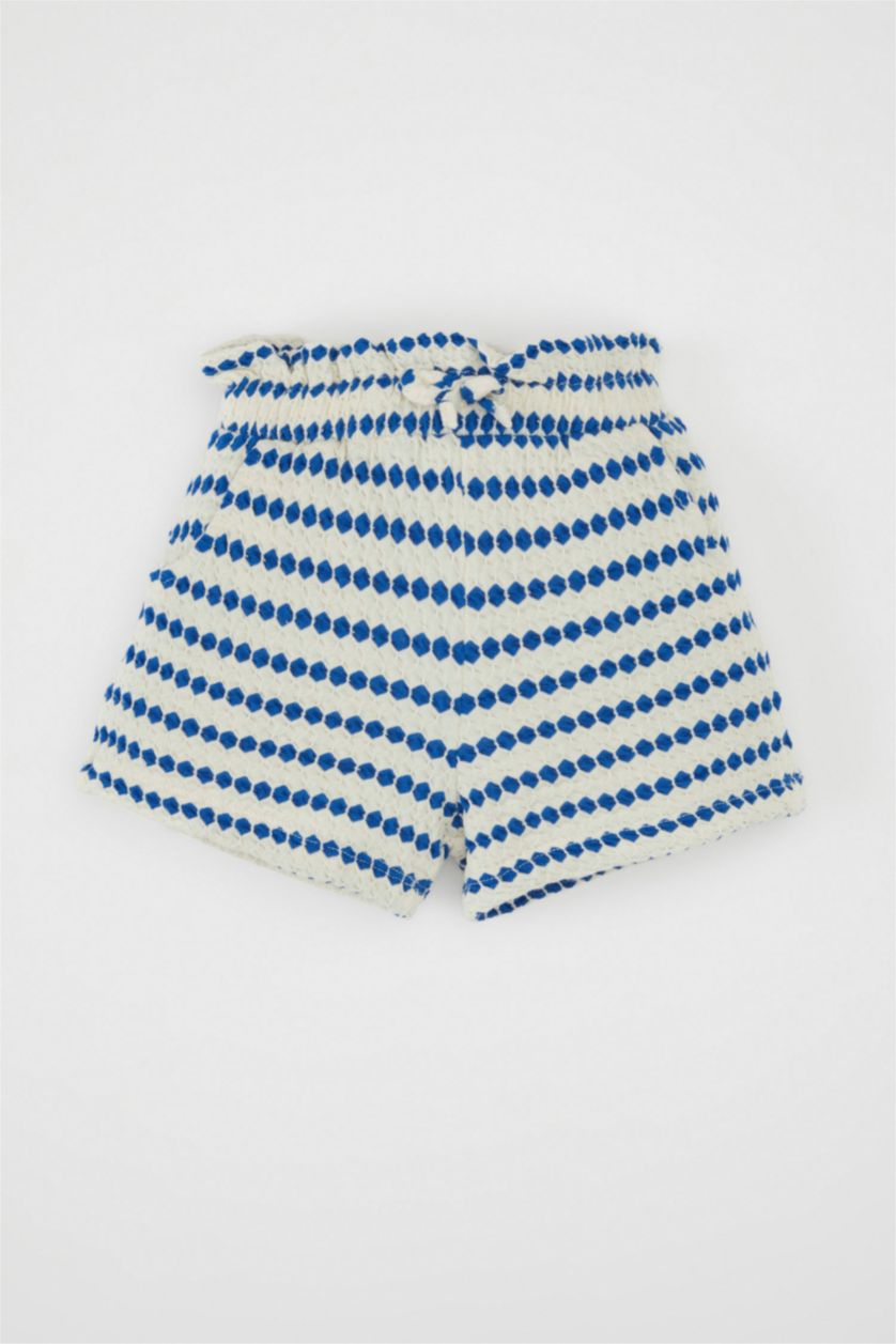 BABY GIRL Ecru Baby Girl Striped Shorts