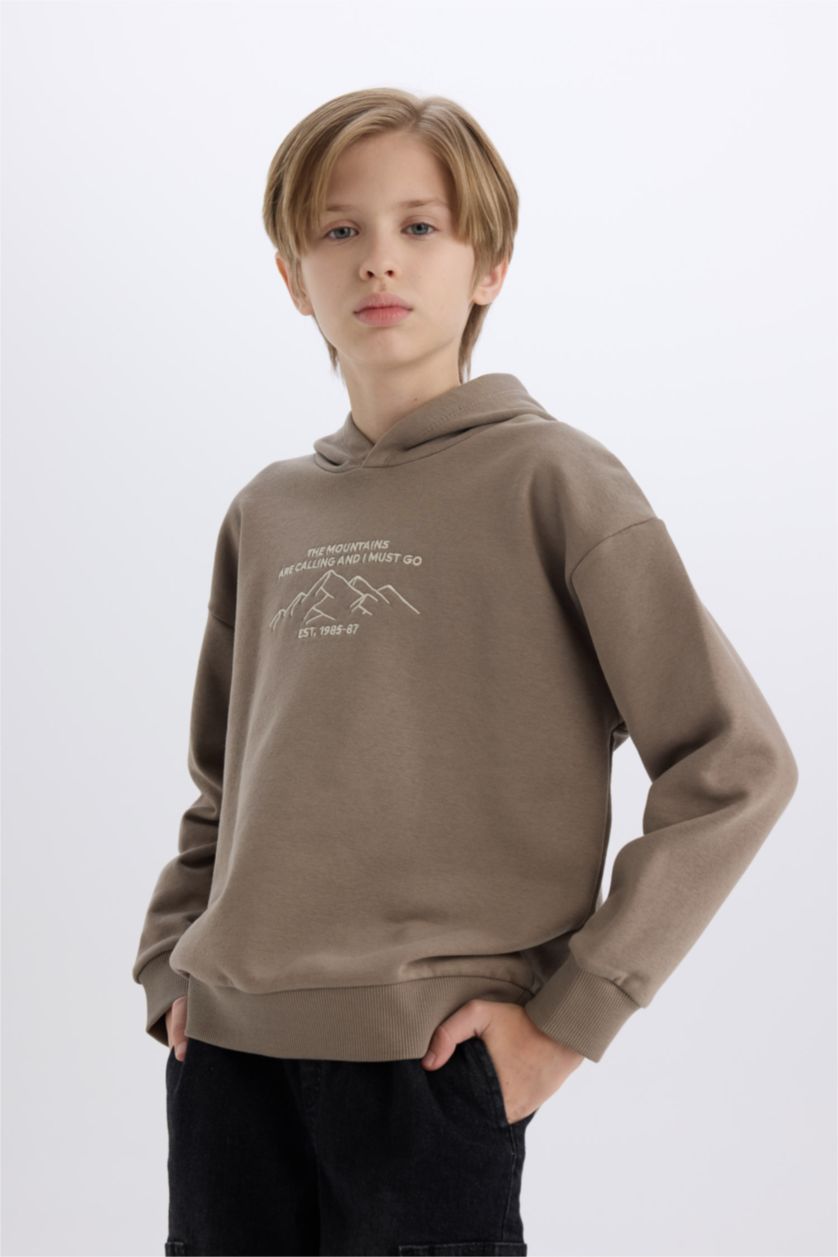 BOYS & TEENS Vison Boy Oversize Fit Printed Hoodie