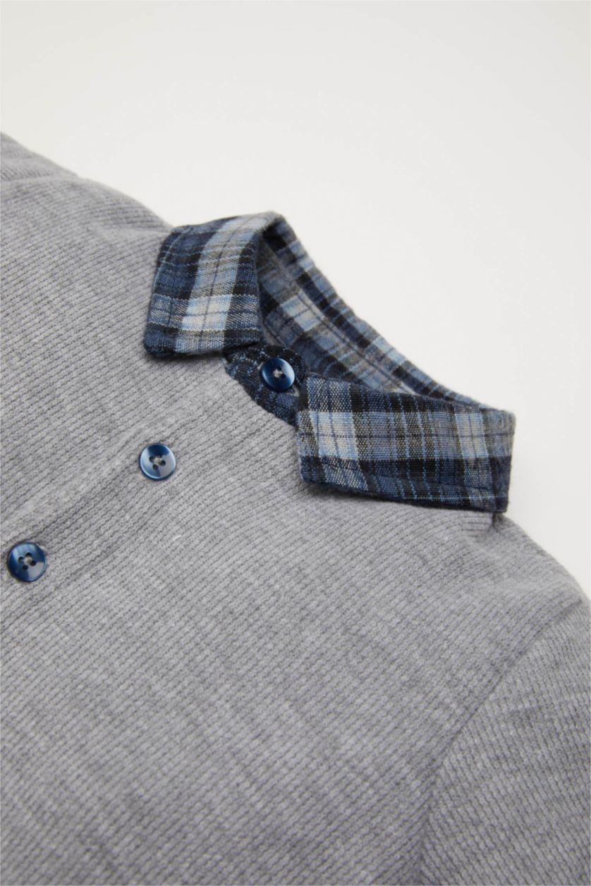 طفل صغير كحلي طقم بيبي اولادي قصة عادية قميص وبنطلون - قطعتين