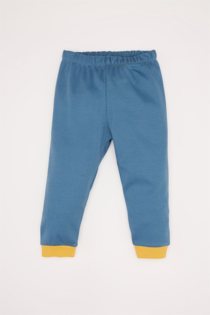 مولود ذكر نيلي بيجامة بياقة مستديرة من ويني ذا بوه من قطعتين