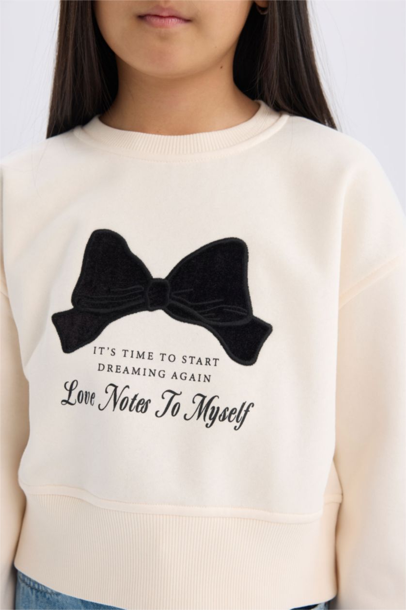 FILLES Écru Sweatshirt de Noël pour fille imprimé Coupe relax